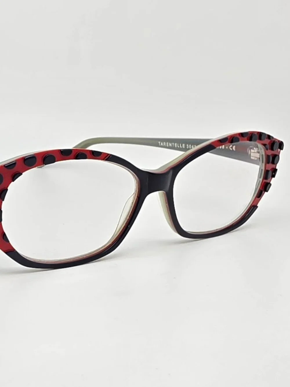 Jean Lafont Paris Tarentelle 3043 Blue Red Cat Eye Eyeglasses Frame w/ Case 53mm